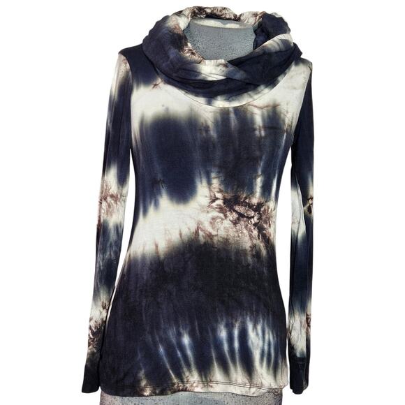Renee C Made in the USA Tie Die Cowl Neck Top Size Small - Picture 1 of 3